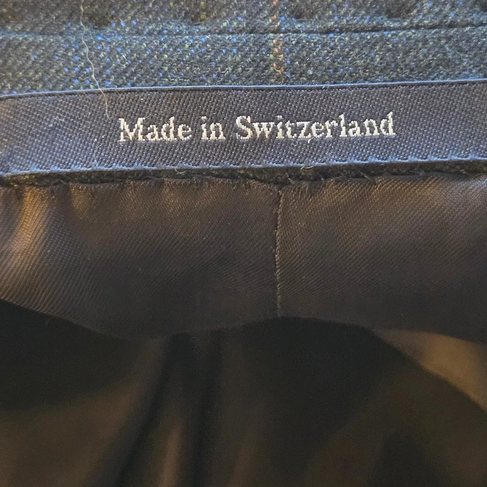 Ermenegildo Zegna Trofeo Wool Windowpane Jacket Blazer  Switzerland 54L‎ *READ*